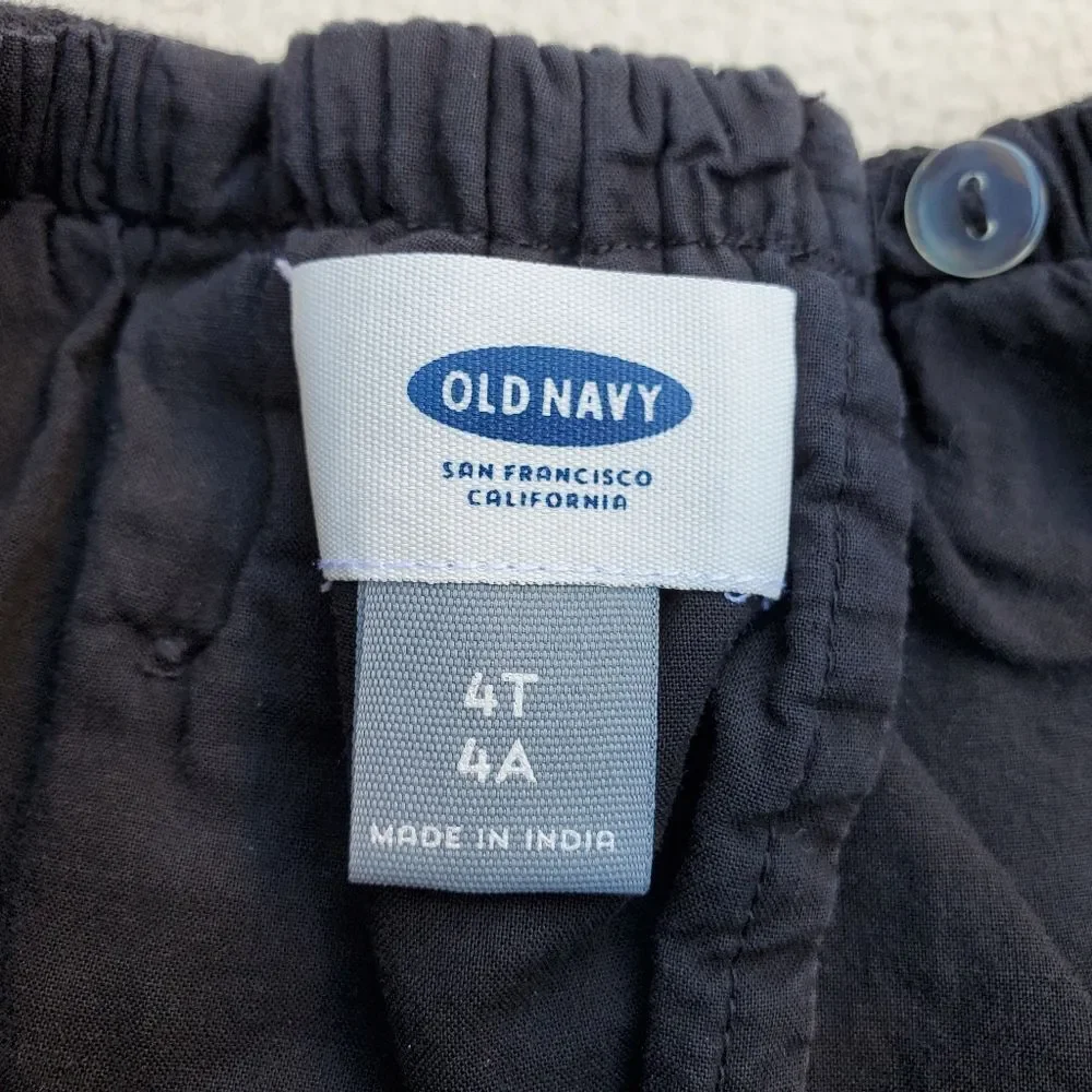 Old Navy black flowy open back tank top Size 4T